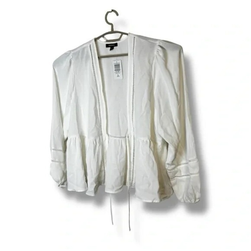 Torrid Woven Trim Insert 3rd Piece Cloud Dancer White Cardigan Size 2X New